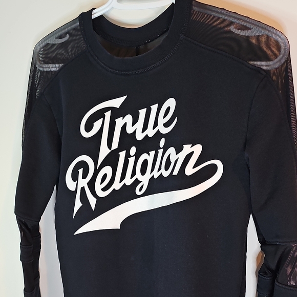 True Religion Black Crewneck Sweater with Logo - Picture 2 of 7